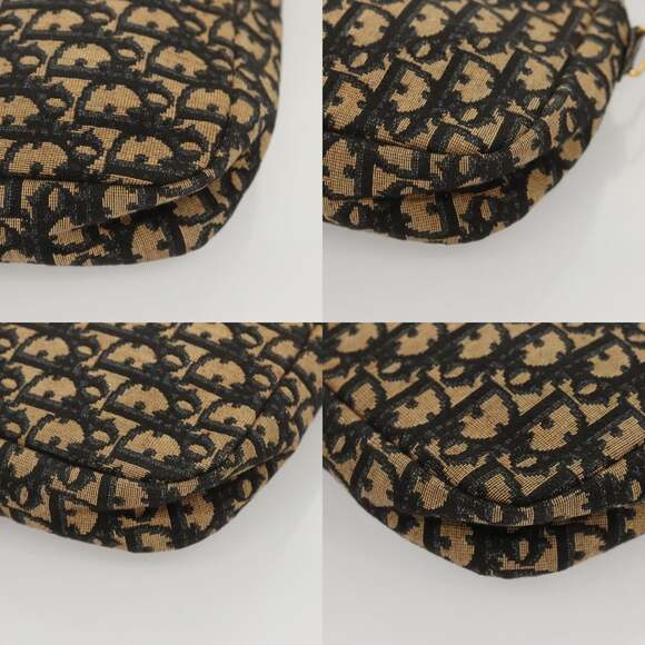 DIOR Trotter Canvas Shoulder Bag Navy Gold - Picture 10 of 12